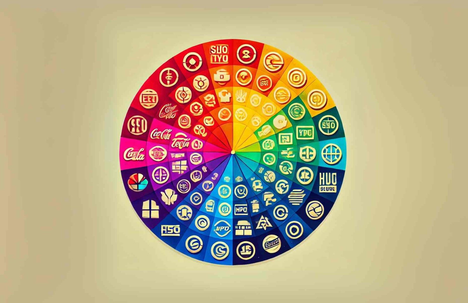 Color wheel showing how different brand colors connect to emotions and customer perception.